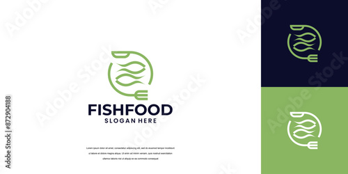 Fish logo Food Simple and unique logo and icon for seafood restaurant company,