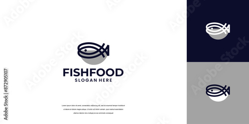 Fish logo Food Simple and unique logo and icon for seafood restaurant company,