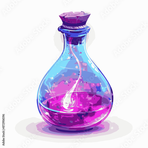 Illustration of Magic Potion Bottle Symbolizing Fantasy and Imagination