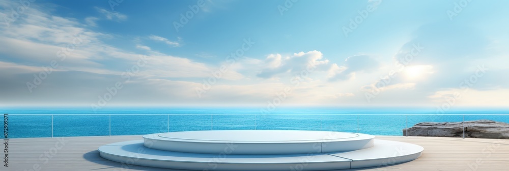 Fototapeta premium White Platform Overlooking The Sea