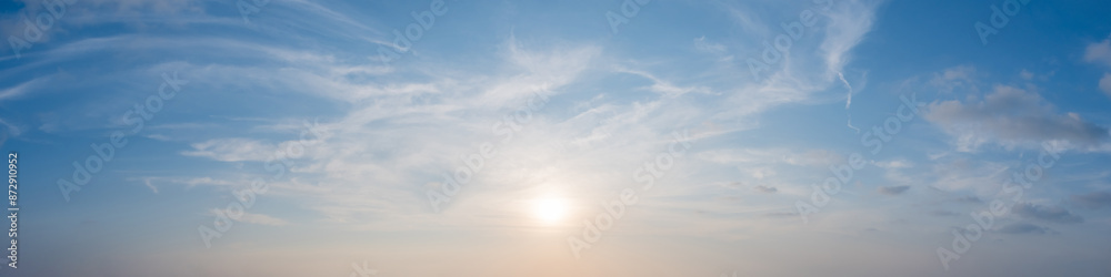 Fototapeta premium Dramatic panorama sky with cloud on twilight time.
