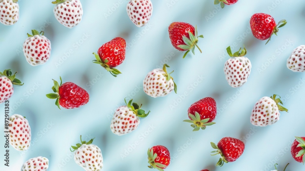 Pattern of Red and White Strawberries