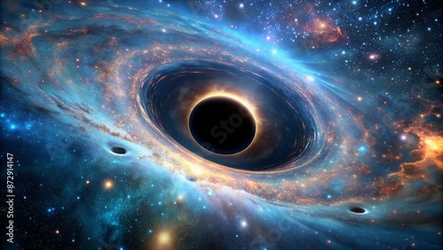 Black hole over star field in outer space