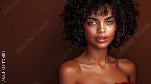 The Elegant Woman with Curly Hair