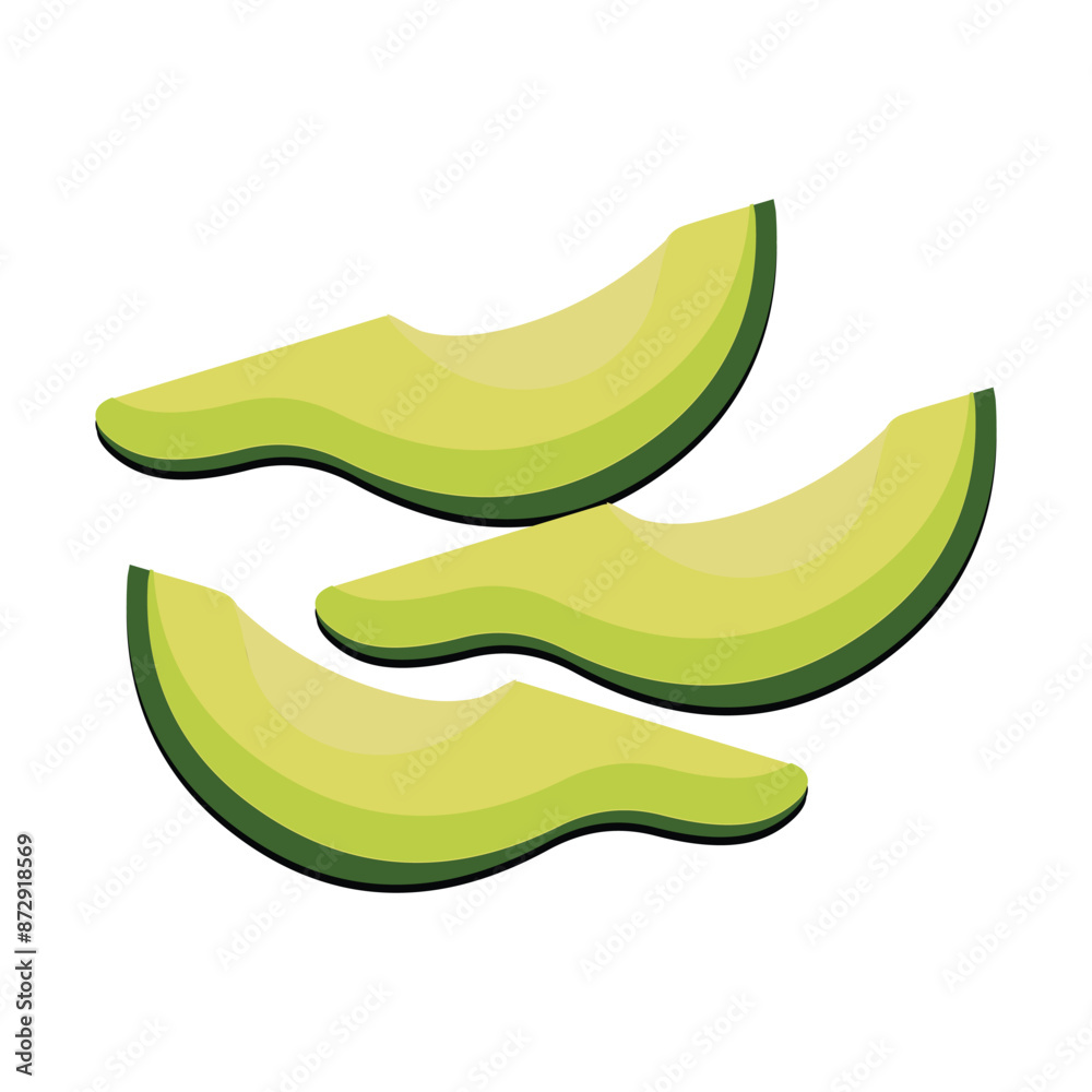 Avocado food icon. Avocado fruit whole and half isolated on white background. Summer tropical fruits for healthy lifestyle. Vector illustration in flat style Avocado food icon. Avocado fruit whole and half isolated on white background. Summer tropical fruits for healthy lifestyle. Vector illustration in flat style
