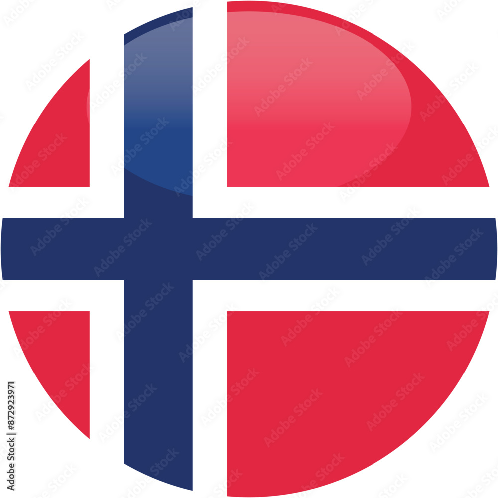 Naklejka premium Round Icon flag vector of Norway