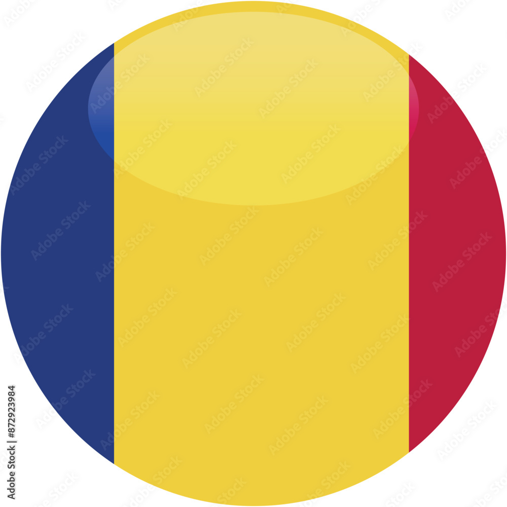 Fototapeta premium Round Icon flag vector of Romanina