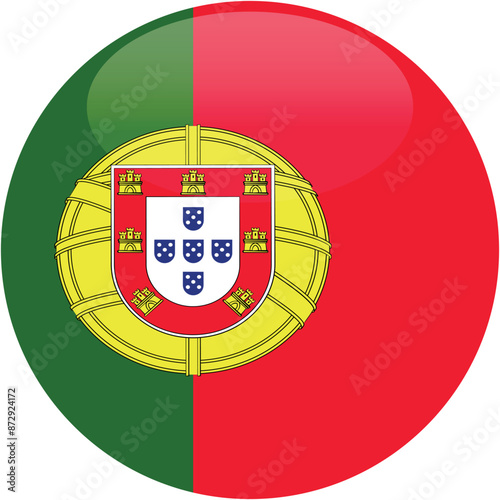 Round Icon flag vector of Portugal