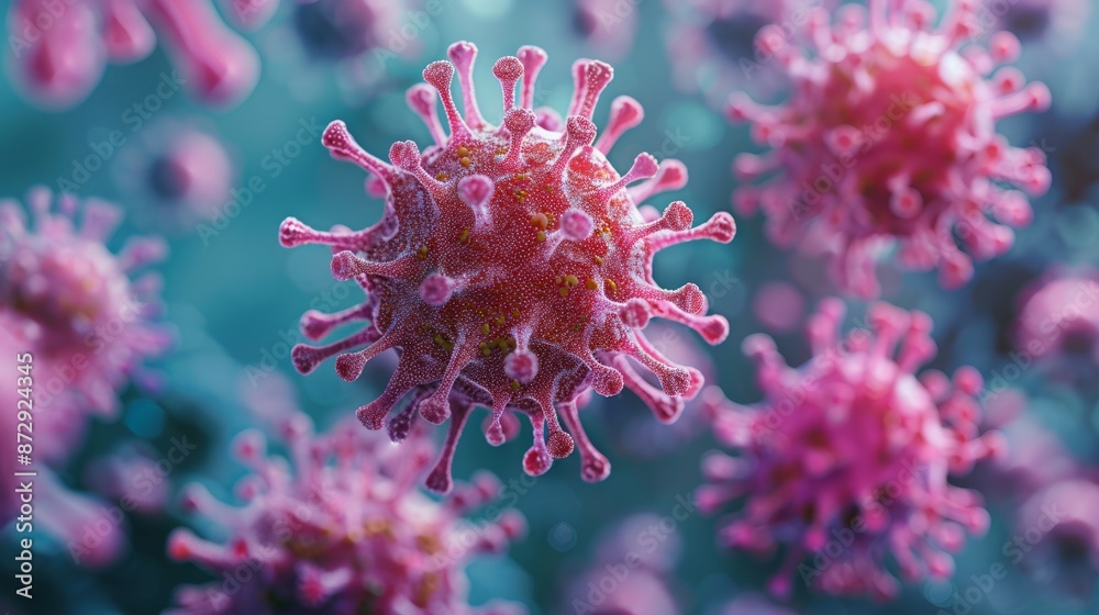 A detailed microscopic examination of the virus, bacteria in the cellular environment. A detailed microscopic examination of the virus, bacteria in the cellular environment.