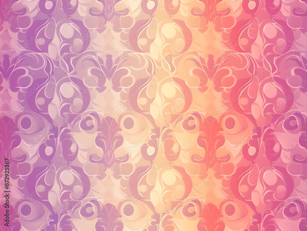 Fototapeta premium Vibrant Abstract Pattern with Gradient Colors and Ornamental Design