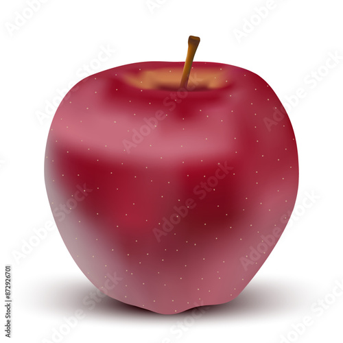 Vector drawing of set realistic red apple.