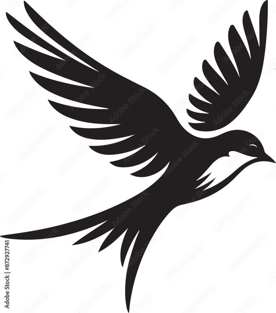 Naklejka premium bird silhouette vector image with white background