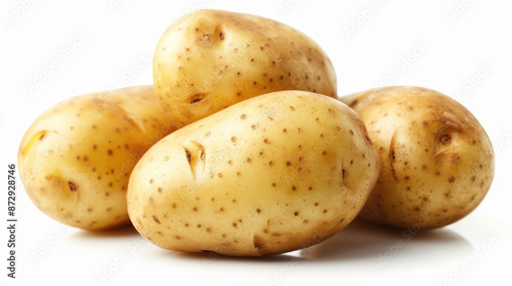 Potato isolated on a white background in close up Potato isolated on a white background in close up