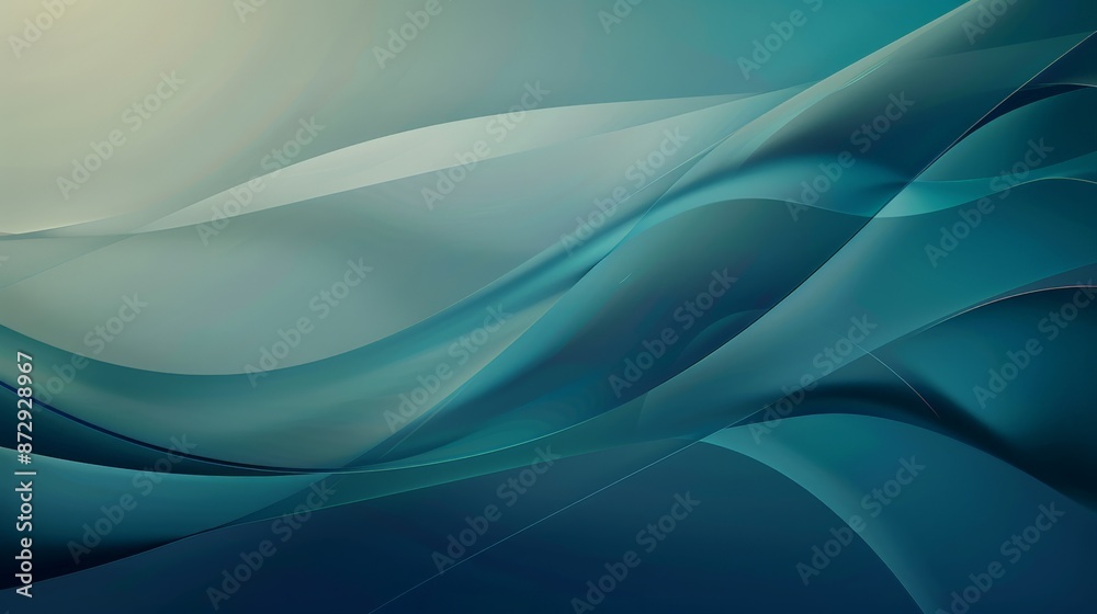 Abstract teal waves in a gradient background. Perfect for calming and soothing healthcare designs. Abstract teal waves in a gradient background. Perfect for calming and soothing healthcare designs.