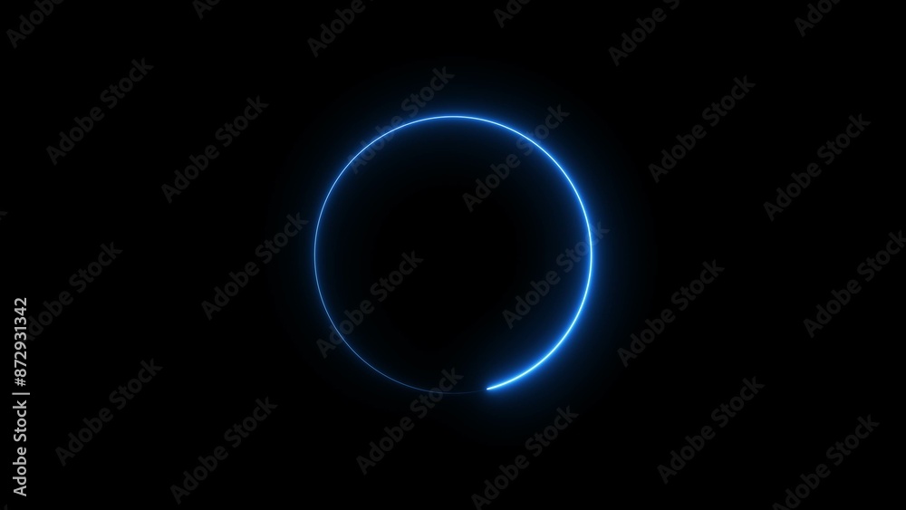 Abstract Glowing Neon circle loading icon concept illustration background 4k. Abstract Glowing Neon circle loading icon concept illustration background 4k.