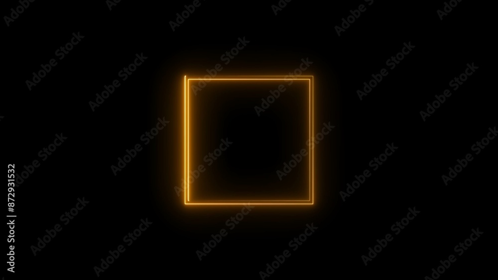 Abstract glowing neon frame rectangle icon illustration background. Abstract glowing neon frame rectangle icon illustration background.