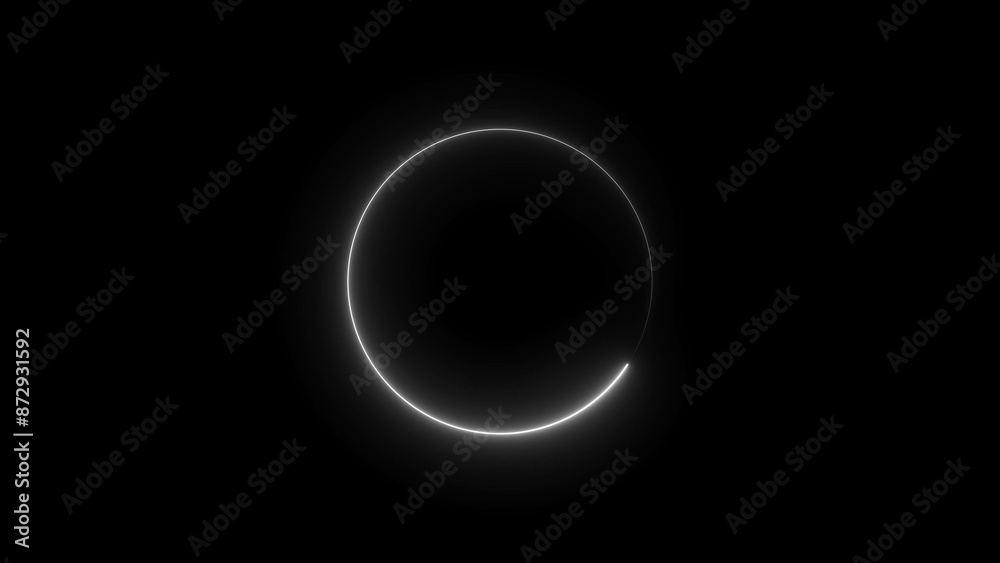 Abstract Glowing Neon circle loading icon concept illustration background 4k. Abstract Glowing Neon circle loading icon concept illustration background 4k.