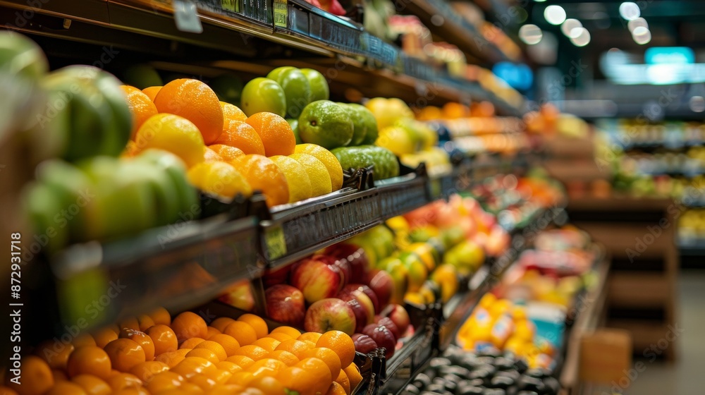 Fresh Fruits in Grocery Store Fresh Fruits in Grocery Store