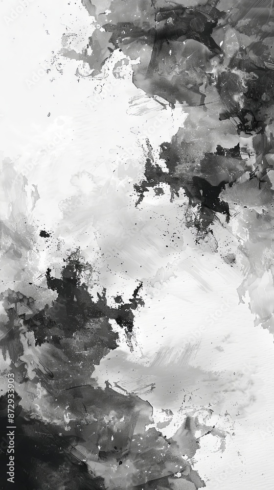 Watercolor background in black and white Watercolor background in black and white