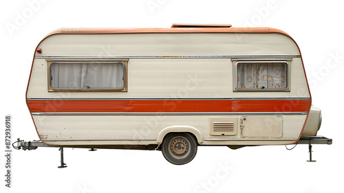 Vintage caravan side view clip art photo