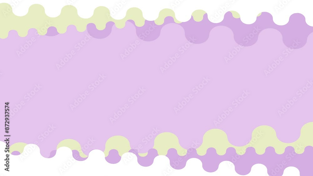 pop cute clouds line geometric frame animation background