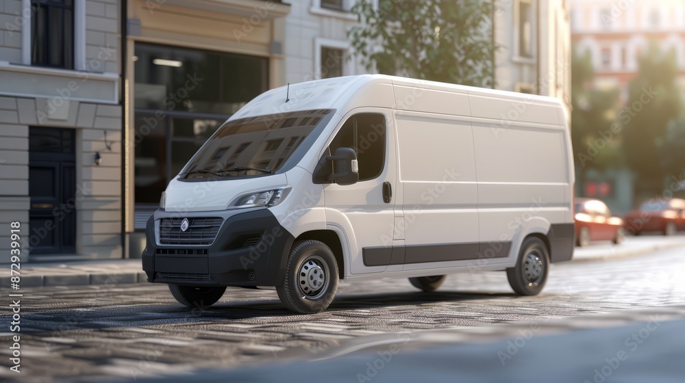 White Commercial Industrial Cargo Delivery Van Truck White Commercial Industrial Cargo Delivery Van Truck