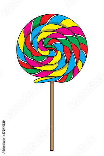 Illustration vector of spiral candy lollipop