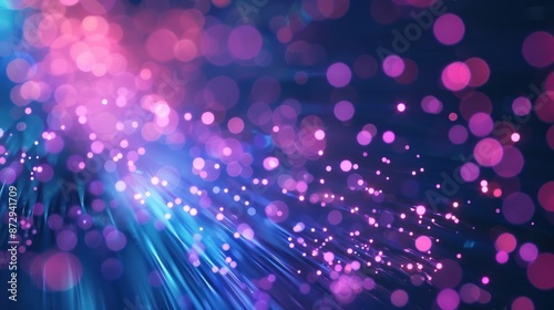 Abstract Bokeh Background with Blue and Pink Lights