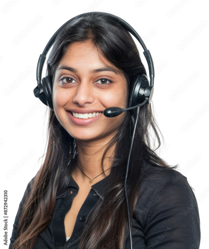 PNG Smiling customer service representative headset PNG Smiling customer service representative headset