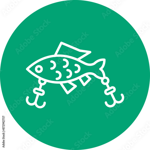 Fishing Lure line circle icon