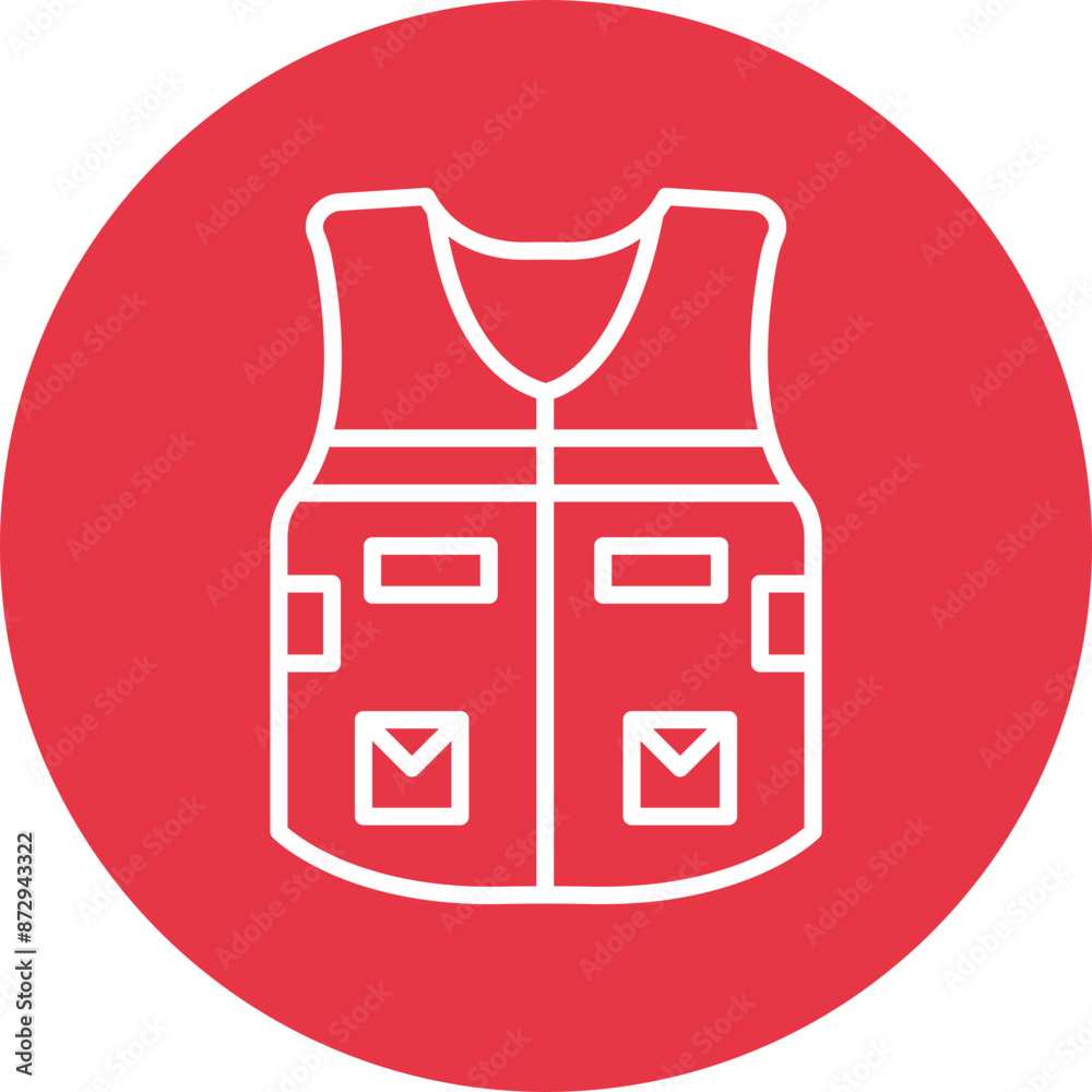 Fishing Vest line circle icon Fishing Vest line circle icon