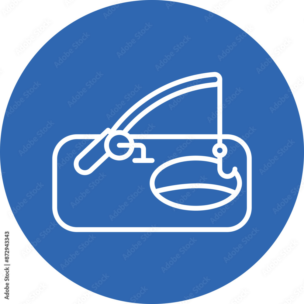 Ice Fishing line circle icon Ice Fishing line circle icon