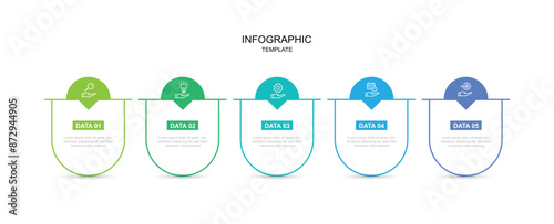 Design template infographic vector element with 5 step process or option suitable for web presentation and business information