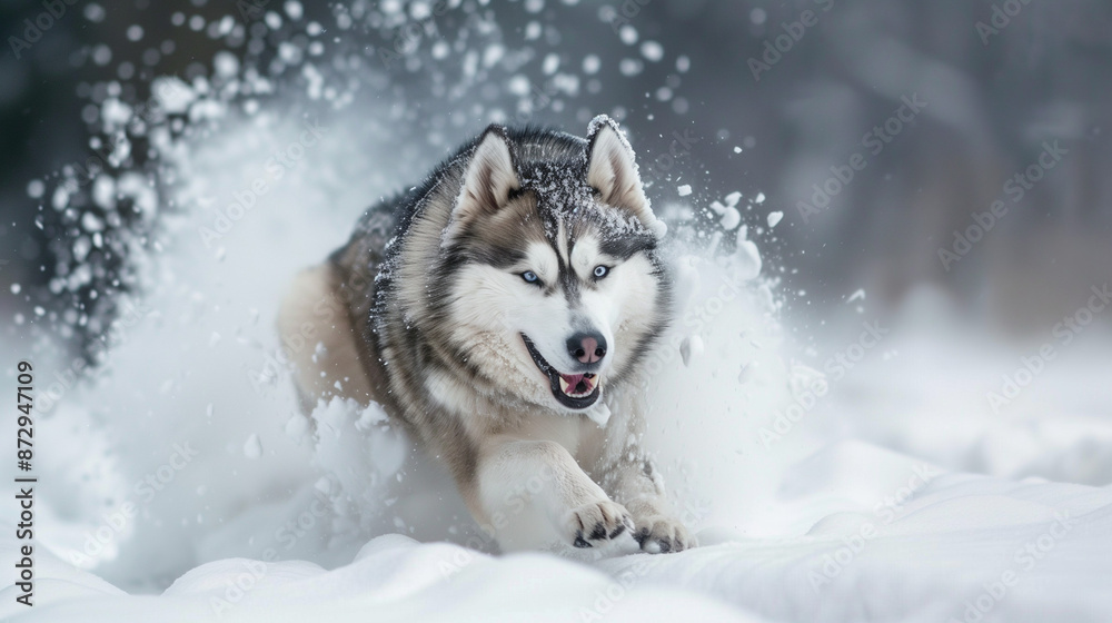 siberian husky in snow siberian husky in snow