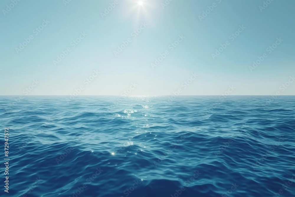 Obraz premium Serene Ocean Horizon Under Bright Sunshine. Book cover design