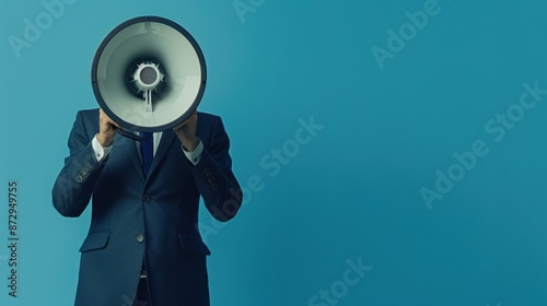 The man with megaphone