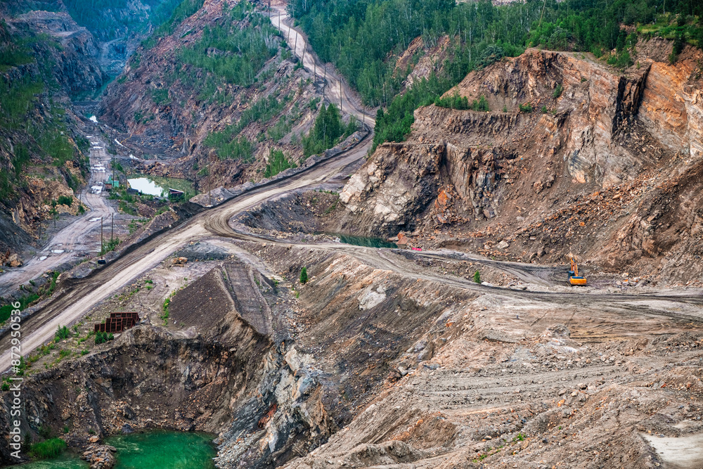 Fototapeta premium quarry for the extraction of crystalline graphite, deposit