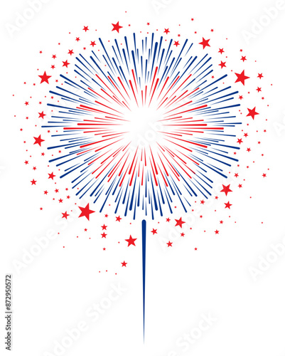 4th of july fireworks isolated on white background, 
clipart, border, sparklers, vector for social media posts, website, banner, ads, flyer, 
cards, poster, printables, Independence day, USA