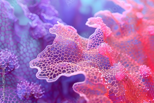 close up of colorful coral reef under the sea bokeh style background © Koon