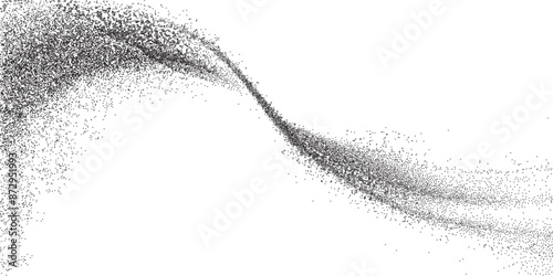 Grain noise dots and grainy sand wave on grunge gradient, vector abstract background. Grain noise wave with dotted gradient effect