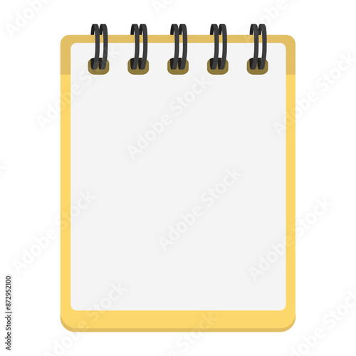 Spiral bound notepad, note pad set of illustrations. diary, post-it note, memo, Vector drawing. Isolated.