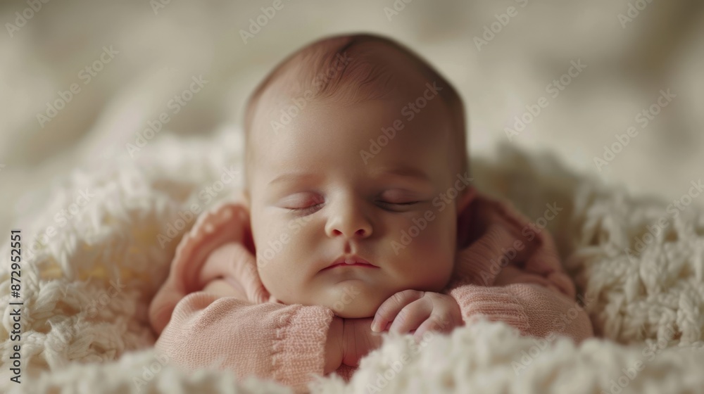 The sleeping baby in blanket