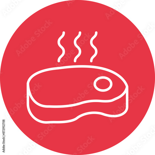 Smoked Meat line circle icon