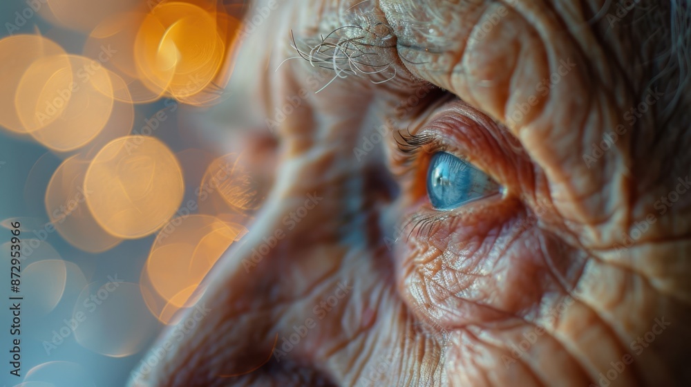 The wrinkled elderly eye The wrinkled elderly eye