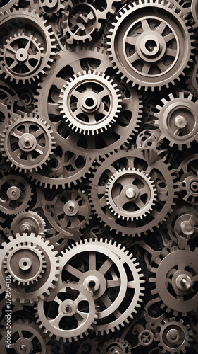 Wallpaper Mural In a symphony of precision, interlocking gears and cogwheels mesh together seamlessly, symbolizing the intricate machinery of industry and the collaborative power of teamwork. Torontodigital.ca