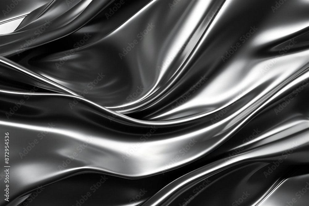 Chrome liquid silver background. Abstract metal texture with 3d waves. Silver color chrome morphism pattern, steel reflection design, aluminum shiny illustration Chrome liquid silver background. Abstract metal texture with 3d waves. Silver color chrome morphism pattern, steel reflection design, aluminum shiny illustration