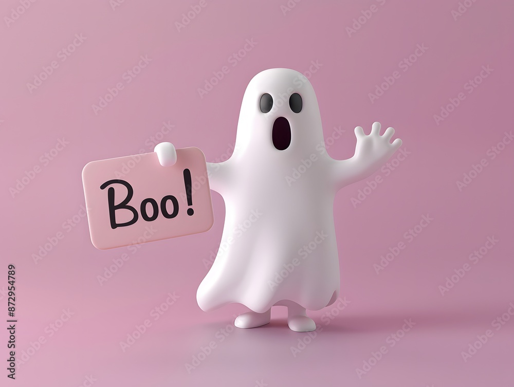 3D render of A ghost holding a 3D render of A ghost holding a
