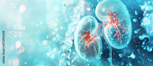 3D Illustration of Kidney with Medical Background
