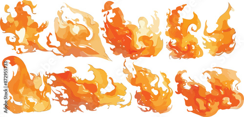 fire watercolor clipart