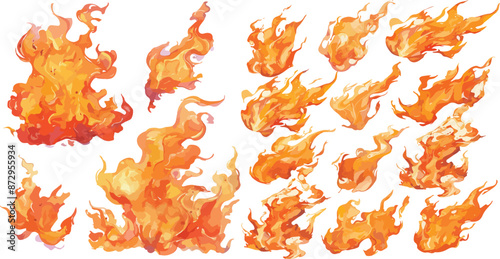 fire watercolor clipart